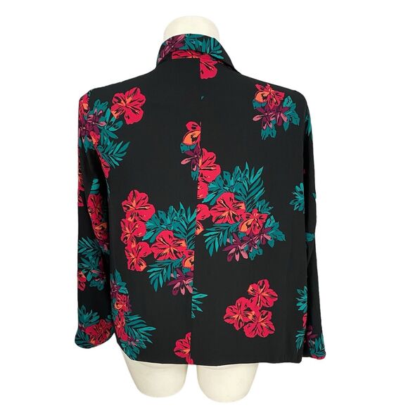 GNW Blazer Womens XL Floral Chiffon Jacket Work Office Casual Church Shawl Lapel - Picture 2 of 15